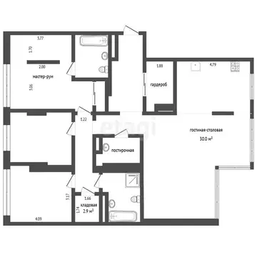 4-комнатная квартира: Тюмень, улица 50 лет Октября, 57Бк1 (145.9 м)