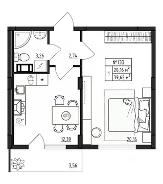 1-к кв. Ленинградская область, Гатчинский муниципальный округ, д. ...