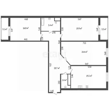 3-к кв. Санкт-Петербург Ленинский просп., 147к2 (108.0 м)