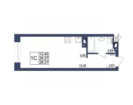 Студия Башкортостан, Уфа Космос жилой комплекс, лит1 (26.57 м)