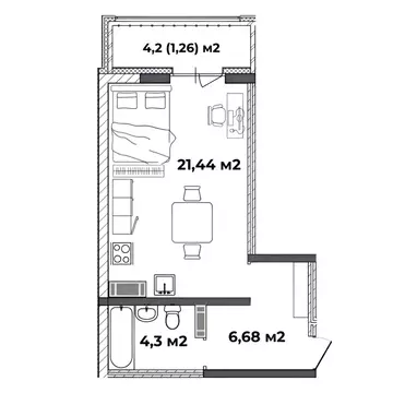 Студия Ярославская область, Ярославль ул. Старая Костромская, 4 (33.68 ...