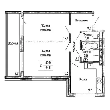 2-к кв. Приморский край, Владивосток На Черняховского жилой квартал,  ...