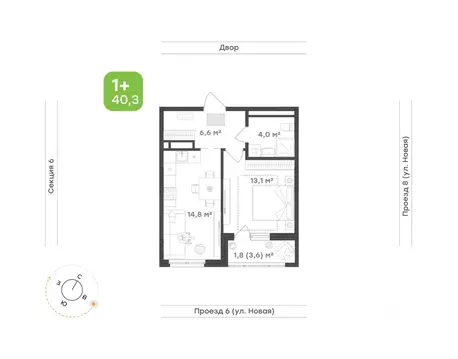 1-к кв. Свердловская область, Екатеринбург Академический мкр, 20-й ...