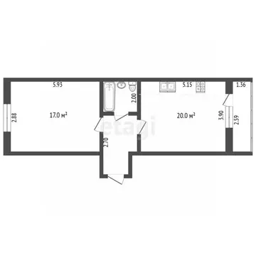 1-к кв. Вологодская область, Череповец Октябрьский просп., 78А (50.7 ...