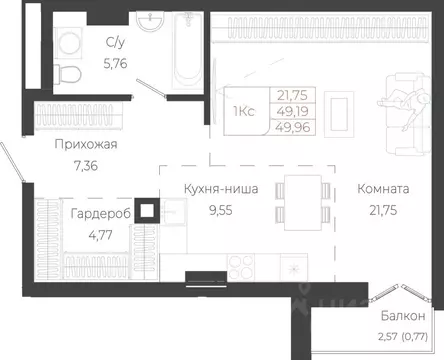 1-к кв. Алтай, Майминский район, с. Майма ул. Энергетиков (49.96 м)
