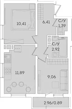 2-к кв. Ленинградская область, Мурино Всеволожский район, ул. ...
