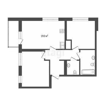 2-к кв. Тюменская область, Тюмень ул. Ю.-Р.Г. Эрвье, 32к1 (62.6 м)