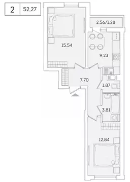 2-к кв. Ленинградская область, Мурино Всеволожский район, ул. ...