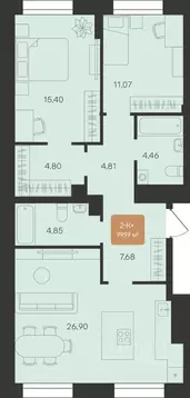 2-к кв. Ямало-Ненецкий АО, Новый Уренгой Уютный мкр,  (79.97 м)