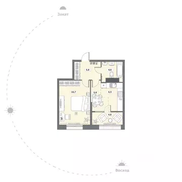 1-к кв. Вологодская область, Вологда ул. Возрождения, 35к2 (43.4 м)