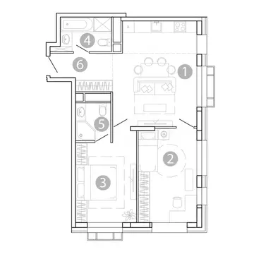 3-к кв. Забайкальский край, Чита 1-я Коллективная ул., 6 СТР (63.72 м)