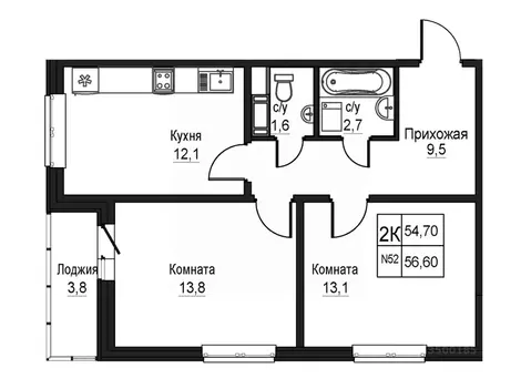 2-к кв. Нижегородская область, Нижний Новгород Торпедо жилой комплекс ...