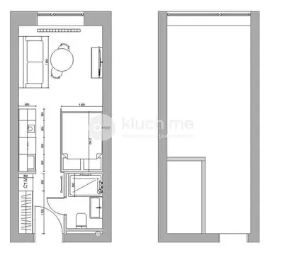 Квартира-студия: Москва, улица Казакова, 7 (42 м)