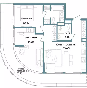 3-комнатная квартира: Республика Крым, Саки, курортный кластер Темпо ...