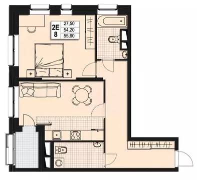 2-к кв. Московская область, Мытищи Новомытищинский просп., 62к1 (53.7 ...