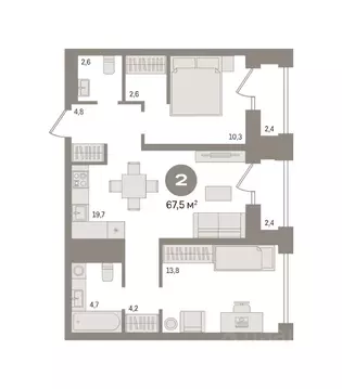 2-к кв. Новосибирская область, Новосибирск Мылзавод жилой комплекс ...