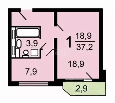 1-к кв. Москва Осенний бул., 6 (37.7 м)