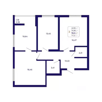 3-к кв. Башкортостан, Уфа Затон-Восточный жилрайон, Паруса жилой ...