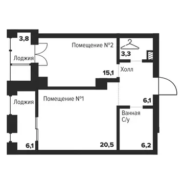 1-комнатная квартира: Челябинск, улица Труда, 157А (57.3 м)