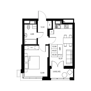 1-к кв. Калужская область, Обнинск Заовражье жилрайон, Новый город ...