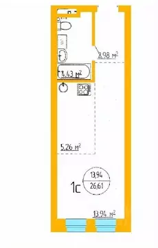 1-к кв. Башкортостан, Уфа ул. Аксакова, 79 (26.66 м)