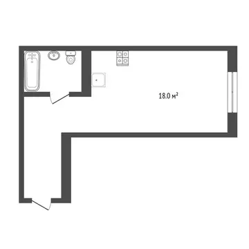 Квартира-студия: Тюмень, улица Василия Малкова, 10 (31 м)