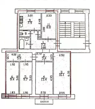 5-к кв. Санкт-Петербург Измайловский просп., 25 (86.5 м)