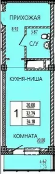 Студия Красноярский край, Красноярск Молодежный просп., 7В/1 (34.25 м)