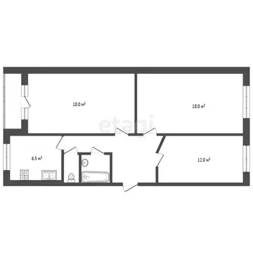 3-комнатная квартира: Челябинск, улица Масленникова, 6А (62.8 м)