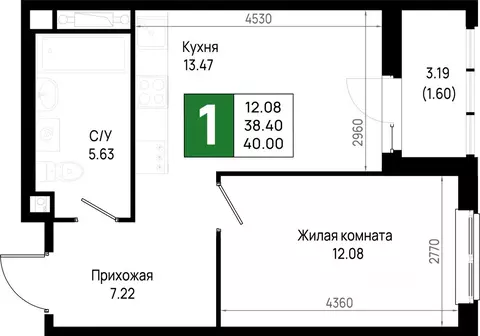 1-к кв. Ленинградская область, Всеволожский район, Свердловское ...