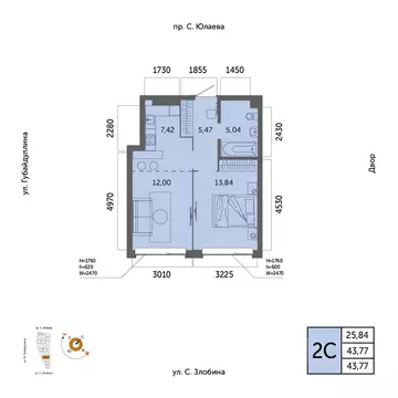 2-к кв. Башкортостан, Уфа Зеленая Роща жилрайон, Урбаника жилой ...