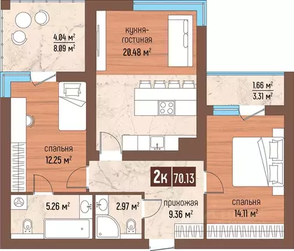 2-к кв. Калининградская область, Светлогорск Ольховая ул., 32к10 ...