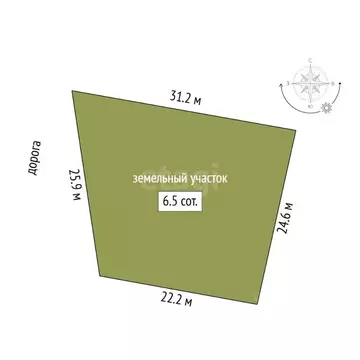 Участок в Крым, Симферопольский район, с. Мирное ул. Учительская (6.55 ...