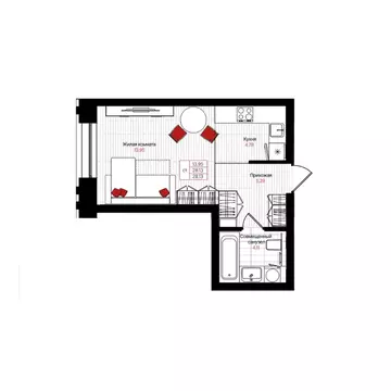 Студия Татарстан, Казань Лето жилой комплекс (28.13 м)
