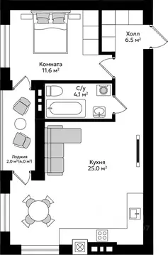 1-к кв. Калининградская область, Гурьевск Пражский жилой комплекс ...