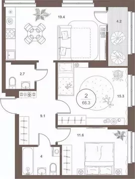 2-к кв. Пензенская область, Пенза Арбеково жилрайон, Дальнее Арбеково ...
