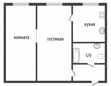 2-к кв. Ярославская область, Ярославль Театральная ул., 20 (36.0 м)