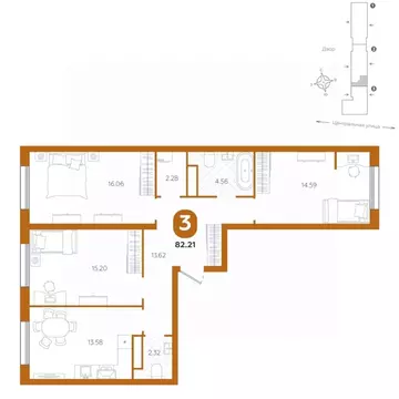 3-к кв. Тюменская область, Тюменский муниципальный округ, с. Горьковка ...
