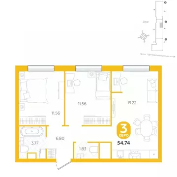 3-к кв. Тюменская область, Тюменский муниципальный округ, с. Горьковка ...