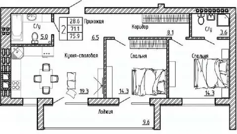 2-к кв. Воронежская область, Рамонский район, с. Ямное ул. Генерала ...
