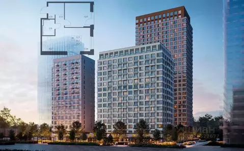 1-к кв. Москва Квартал Герцена жилой комплекс, к1 (45.11 м)