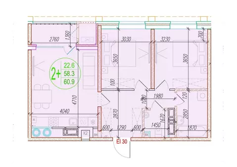 2-к кв. Астраханская область, Астрахань Центральный жилой комплекс ...