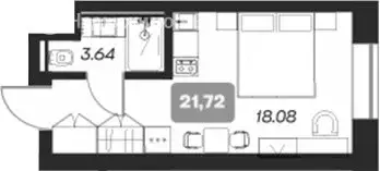 Квартира-студия: Новосибирск, площадь Карла Маркса, 4/7 (21.72 м)