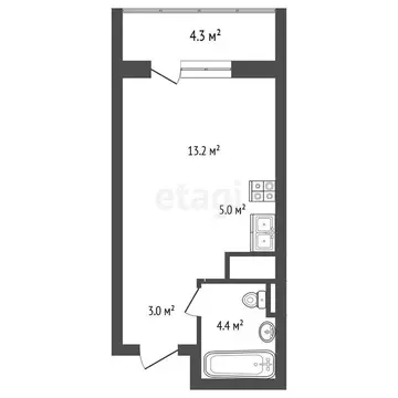 1-комнатная квартира: Энгельс, улица Марины Расковой, 5Б (29.9 м)