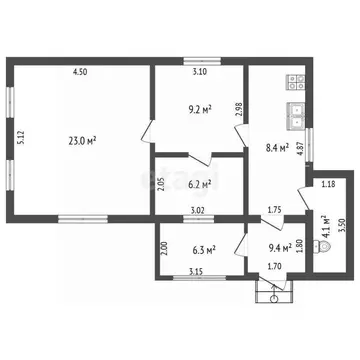 Дом в Воронежская область, Борисоглебск Луговая ул., 9 (51 м)