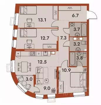 4-к кв. Нижегородская область, Нижний Новгород Ленгородок мкр, Первый ...