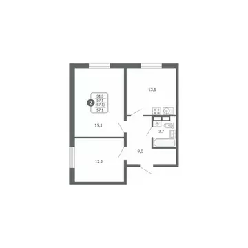 2-к кв. Кировская область, Киров ул. Потребкооперации, 34к1 (57.1 м)