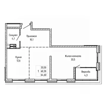3-к кв. Приморский край, Владивосток Днепровская ул. (64.6 м)