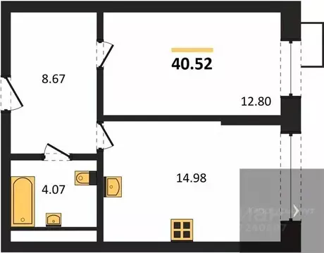 1-к кв. Воронежская область, Воронеж наб. Чуева, 7 (40.52 м)