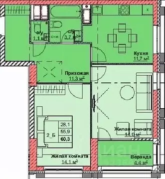 2-к кв. Приморский край, Владивосток Каштановый двор жилой комплекс, ...